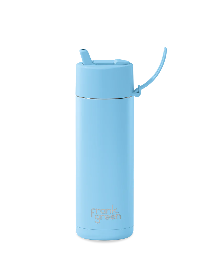 FRANK GREEN REUSABLE BOTTLE WITH STRAW LID 595ML SKY BLUE 