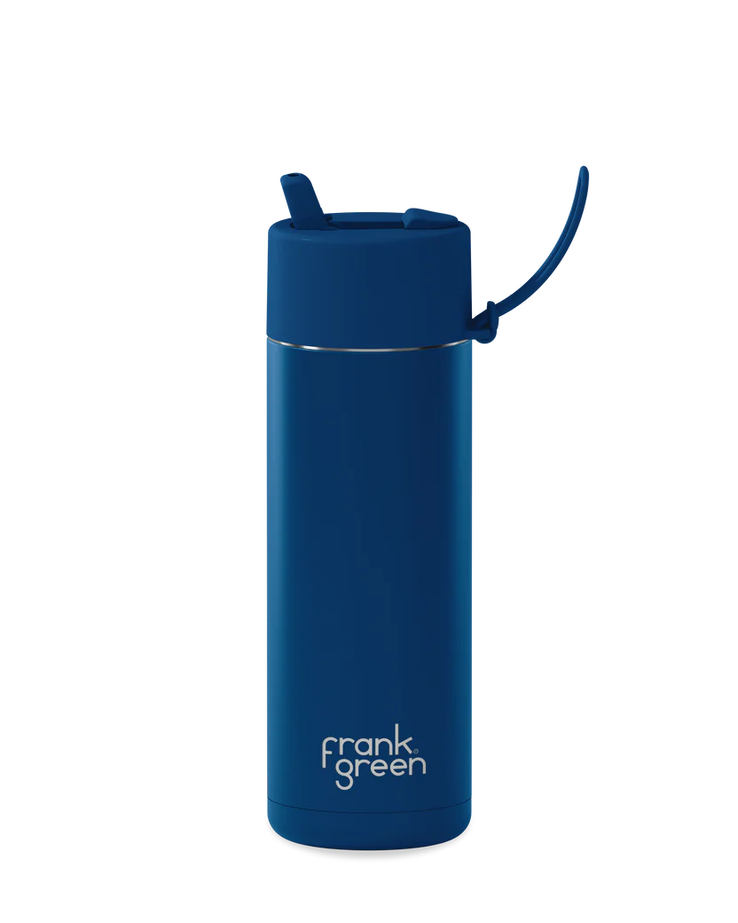FRANK GREEN REUSABLE BOTTLE WITH STRAW LID 595ML DEEP OCEAN 