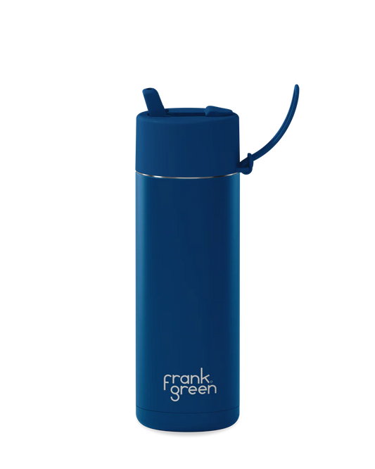 FRANK GREEN REUSABLE BOTTLE WITH STRAW LID 595ML DEEP OCEAN 