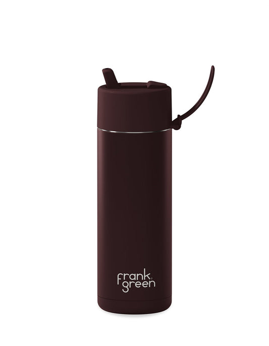 FRANK GREEN REUSABLE BOTTLE WITH STRAW LID 595ML CHOCOLATE 