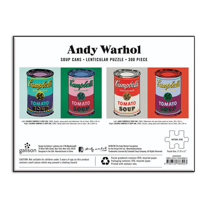 ANDY WARHOL SOUP CAN LENTICULAR PUZZLE 300 PC