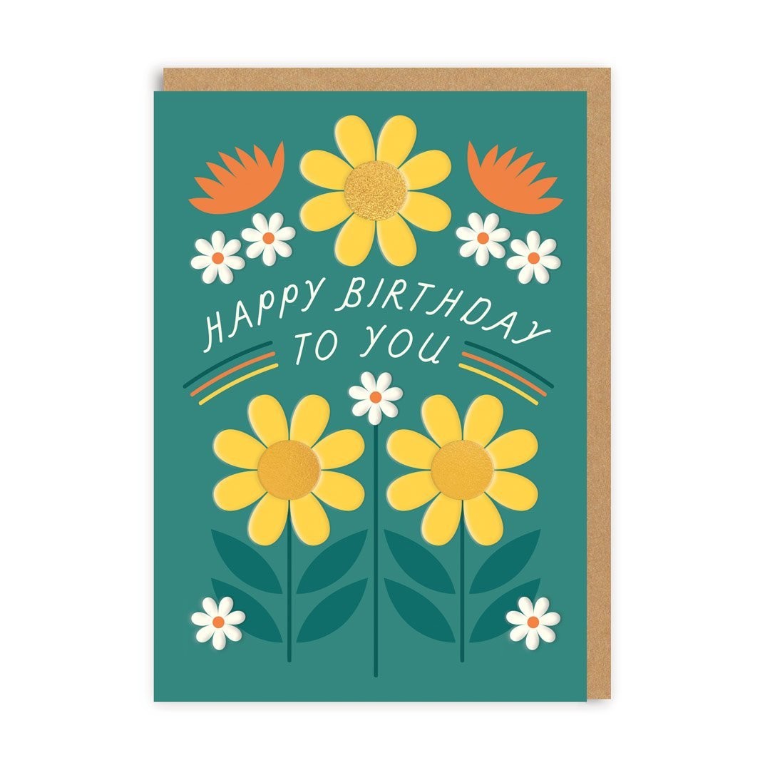 OHH DEER FOIL CARD HAPPY BIRTHDAY TO YOU FLORAL