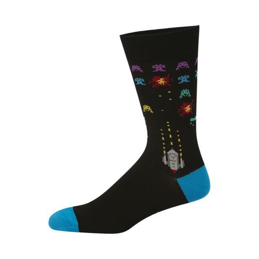 BAMBOOZLD SOCKS SPACE INVADERS SIZE 7-11